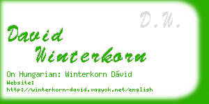 david winterkorn business card